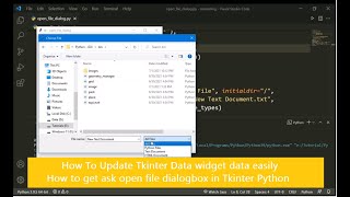 Tkinter - askopenfile() file dialog in Hindi | Open file and update Python Tkinter data