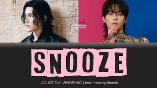 AGUST D ft. Ryuichi Sakamoto, Woosung of The Rose -  SNOOZE (Lirik Terjemahan Indonesia)