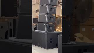 Single 12 inch line array with double 18 inch subwoofer testing before shipment USA #proaudio