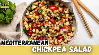 Mediterranean Chickpea Salad | High Protein Chickpea Salad | @Nishooskitchen