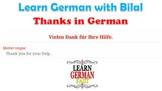 Learn German with Bilal:- Thanks in German