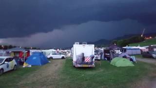 Awesome storm - Walking through the campsite - Austria F1 2017