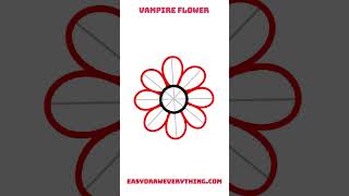 Easy vampire flower drawing for Halloween #easytodraw #halloweendrawing  #halloween2024