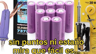 cómo reemplazar fijar baterías recargables sin soldar muy fácil..