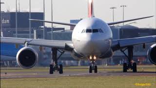 Turkish Airlines A330-300 Taxi / Take off RW18L at schiphol airport