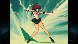 Sailor Moon Sailor Jupiter transformation+Supereme thunder attack+moon healing escalation