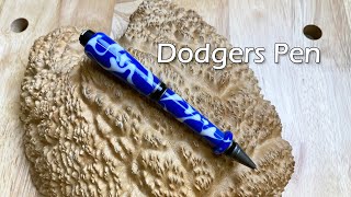 Wood Turning a Custom Dodgers Bat Pen