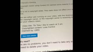 So I got a copyright claim.....