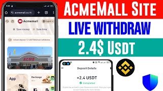 "AcmeMall" USDT Earning Site 2024| Usdt Shopping Site Today | Today New Usdt Shopping Mall 2024