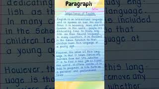 Importance of English // write a short paragraph on importance of English #studymotivation