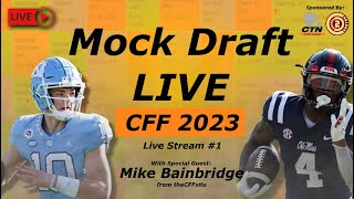 College Fantasy Football 2023 Mock Draft Live-Stream #1 w/ Mike Bainbridge from theCFFsite