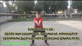 PJOK KELAS 4 SD:GERAK NON LOKOMOTOR,LOKOMOTOR,DAN MANIPULATIF PERMAINAN BOLA VOLI PASSING BAWAH/ATAS