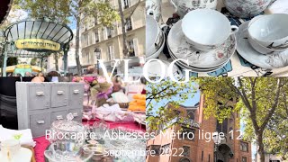 【Paris joli Vlog  Brocante Abbesses Métro ligne12,  Septembre 2022】#paris #brocante #abbesses