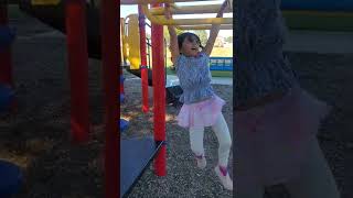 5 year old Lexi can do monkey bars alone