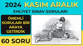 KAZANMAK MÜMKÜN 2024 KASIM EHLİYET SINAVI ÇALIŞMA SORULARI / EHLİYET SINAV SORULARI 2024