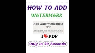 Pdf par Watermark Kaise Lagaye | how to add watermark on Pdf