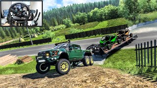 Six-Wheeled Beast: Hennessey VelociRaptor 6x6 Transporting Buggies in Euro Truck Simulator 2 Moza R9