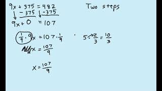 Two Step Linear Equations