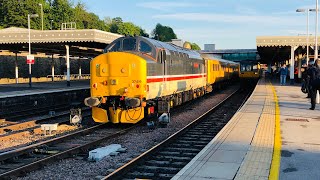 Intercity 37419 & large logo 37402 depart Sheffield with derby to Doncaster west yard test train.