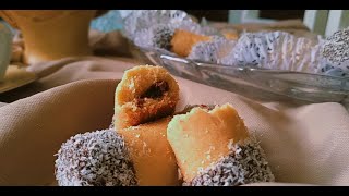 اصابع بحشوة جوز الهند  حلوة جافة للعيد سهلة و اقتصادية  بنينة بزاف || gateaux secs au noix de coco