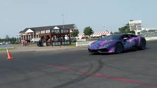 Powercruise 2018 - 1350 hp Lamborghini Huracan vs c6 Corvette, round 2 - roll race