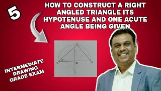 How to construct a right angled triangle | intermediate drawing grade exam | suhaas Bhoir