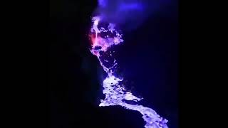 The lava from Indonesia's Kawah Ijen volcano has an electric blue appearance