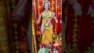 आमचा घरचा गौरी 🌺🙏!! गौरी सजावट //#gauriganpatidecoration #shorts #viralvideo