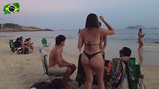 🇧🇷 Walking at sunset on the sands of ARPOADOR BEACH, Rio de Janeiro Brazil 【4K】