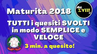 Quesiti maturità 2018 - Maturità