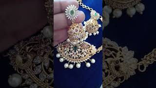 Premium quality Ad stone choker with beautiful jumka 🥳🥳 530+shipping 🥳🥳🎉 watsapp 8148299183