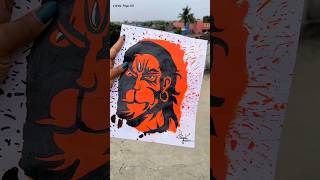 Ram Bhakt Hanuman Angry Face Drawing 🚩✨ #jaibajrangbali #jaishreeram #shorts #viral #art