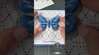 Layering butterfly stitched card - #Alinacutle® #AlinaCraft #handmadecards #sewing