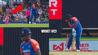 Sanju Samson Wicket Today Match Vs Sa | Sanju Samson Out On 0(2) Against South Africa & Emotional