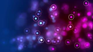 Moving Circles and Lights Bokeh. Atmospheric Purple-Blue dark Background. Relaxing Screensaver.