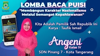 Lomba Baca Puisi Virtual - Angeni Lituhayu Nareswari Kelas IV SDN Pinang 7 Kota Tangerang