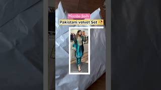 Meesho Pakistani Velvet designer suit 🥀✨🪞#unboxing #meeshosuit #velvet #suit #newcollection #shoes