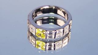 No Brand Fancy Yellow Diamond Straight Ring