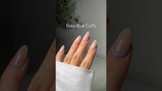 Baby blue cuffs #trending #nails #nailinspo #nailpainting #almondnails #frenchtip