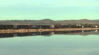 South Australian Trains - LDP004 & CLP11 Lake Knockout, Port Augusta, SA with 3MP1.  - 09/02/2011