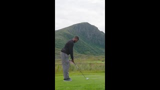 The 9th Tee Shot at Lofoten Links