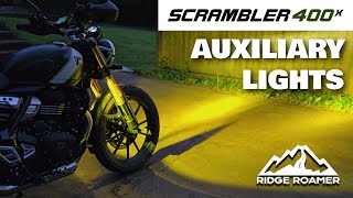 Triumph Scrambler 400X Auxiliary Spot Light Installation and Test