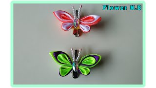 How to make kanzashi satin ribbon Butterfly/ ideas hand made/DIY/?