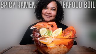 SPICY RAMEN SEAFOOD BOIL MUKBANG | @Shai.b