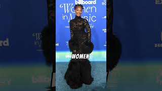 Tems wears Alaïa on the Billboard Women in Music 2024 red carpet.