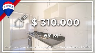 Apartamento com 3 dormitórios à venda, 67 m² por R$ 310.000,00 - Colina Maria Luíza - Cajamar/SP