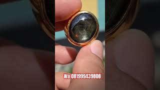 Bangsing black sapphire serat junder berat 25crt ring perak gold plated / gemstone / batu permata