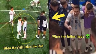 Matteo Messi imitates his father Lionel Messi