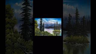 Paint a Bob Ross Style Landscape #art #artist #artshorts #painting #artwork #arts #shortsvideo #fyp