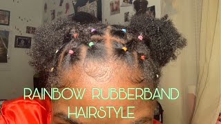 RAINBOW RUBBERBAND HAIRSTYLE!!